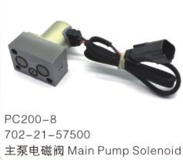 Main Pump Solenoid Valve PC200-8 702-21-57500 Komatsu Excavator | 12V High-Flow Hydraulic Valve OEM
