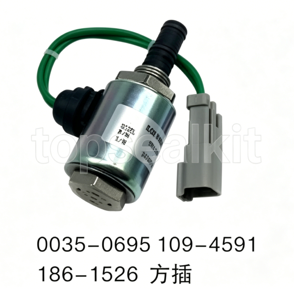 0035-0695 109-4591 CAT 186-1526 Square Plug Solenoid Valve | Excavator Hydraulic Part