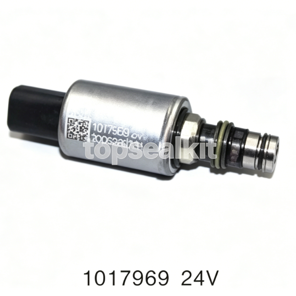 1017969 24V Solenoid Valve | Excavator Hydraulic Control Component OEM Replacement